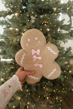 Load image into Gallery viewer, Small Gingerbread Man with Pink Bows Cushion - PRE ORDER (7215564587074)