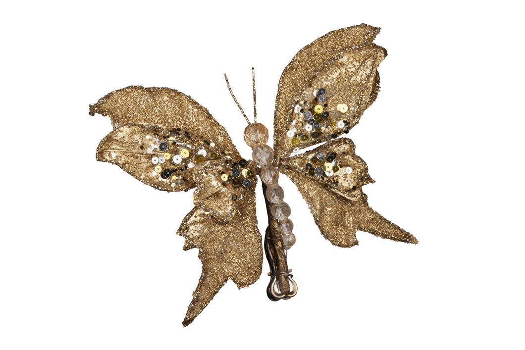 FL84 - 17cm Soft Gold Sequin Butterfly Clip (7257923616834)