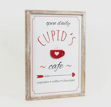 Load image into Gallery viewer, 14x 20 Cupid Cafe Double Sided Framed Sign (7041307934786)