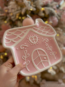 Pink Gingerbread House Plate - PRE ORDER (7296255033410)