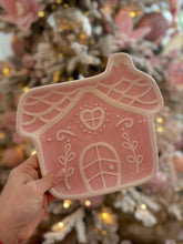 Load image into Gallery viewer, Pink Gingerbread House Plate - PRE ORDER (7296255033410)