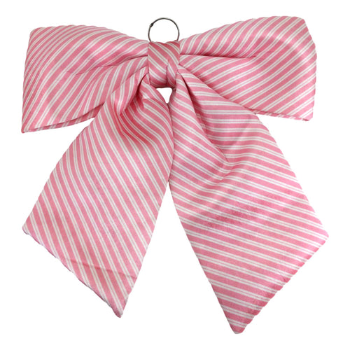 RR030 - Pink White Stripe Large Bow (7368878555202)