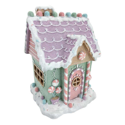 RSW319 - 26cm Lilac Mint LED Gingerbread House (7368880521282)