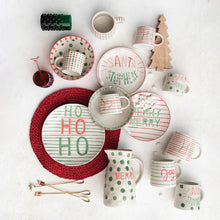 Load image into Gallery viewer, 16 oz. Hand-Painted Stoneware Mug w/ Holiday Word/Pattern 4 Styles (7374740095042)