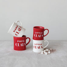 Load image into Gallery viewer, 3-1/2&quot; Round x 4&quot;H 16 oz. Stoneware Mug &quot;Nana/Papa Claus&quot;, 2 Styles (7374740324418)