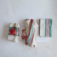 Load image into Gallery viewer, 18&quot; Square Cotton Napkins w/ Stripes &amp; Jute &amp; Wood Ring Tie Set of 4 (7374743601218)