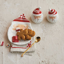 Load image into Gallery viewer, Hand-Painted Ceramic Santa Salt &amp; Pepper Shakers, White &amp; Red, Set of 2 (7374745698370)