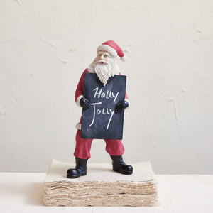 Resin Santa w/ Chalkboard, Red, White & Black © (7374746583106)