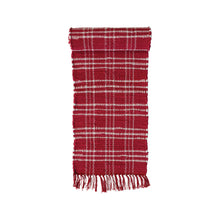 Load image into Gallery viewer, Hand-Woven Cotton Chindi Table Runner w/ Fringe, Red &amp; White Plaid (7374749401154)