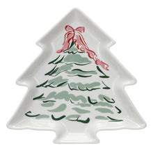 Load image into Gallery viewer, Stoneware Tree Shaped Plate w/ Christmas Tree © (7374755037250)