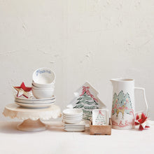 Load image into Gallery viewer, Stoneware Tree Shaped Plate w/ Christmas Tree © (7374755037250)