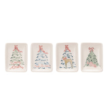 Load image into Gallery viewer, Stoneware Dish w/ Christmas Tree &amp; Animal/Saying, 4 Styles © (7374755397698)