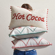 Load image into Gallery viewer, 20&quot;L x 12&quot;H Cotton Blend Tufted Lumbar Pillow w/ Pom Pom Trim (7374755889218)