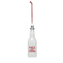 Load image into Gallery viewer, Glass Milk Bottle Ornament &quot;Milk for Santa&quot;, White &amp; Red (7374759067714)