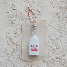 Load image into Gallery viewer, Glass Milk Bottle Ornament &quot;Milk for Santa&quot;, White &amp; Red (7374759067714)