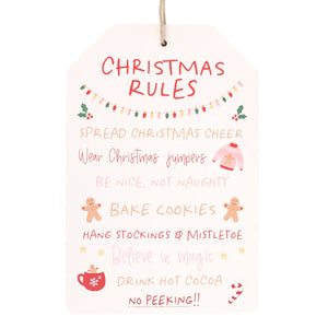 Sugarplum Fun Christmas Rules Hanging Sign (7330222309442)