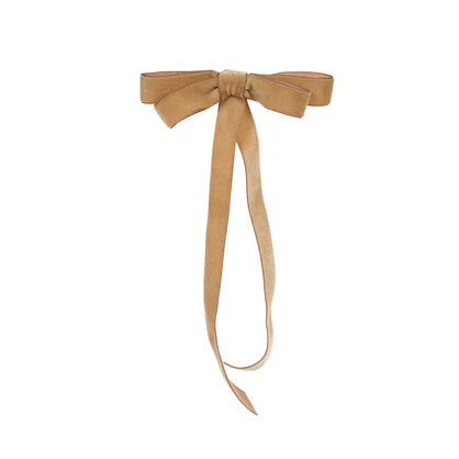 6pk Tan Velvet Classic Bows (7358161289282)