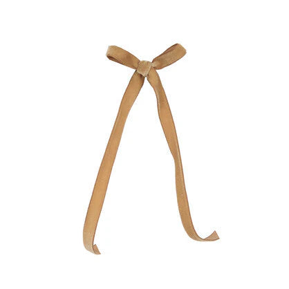 6pk Tan Velvet Skinny Bows (7358161518658)