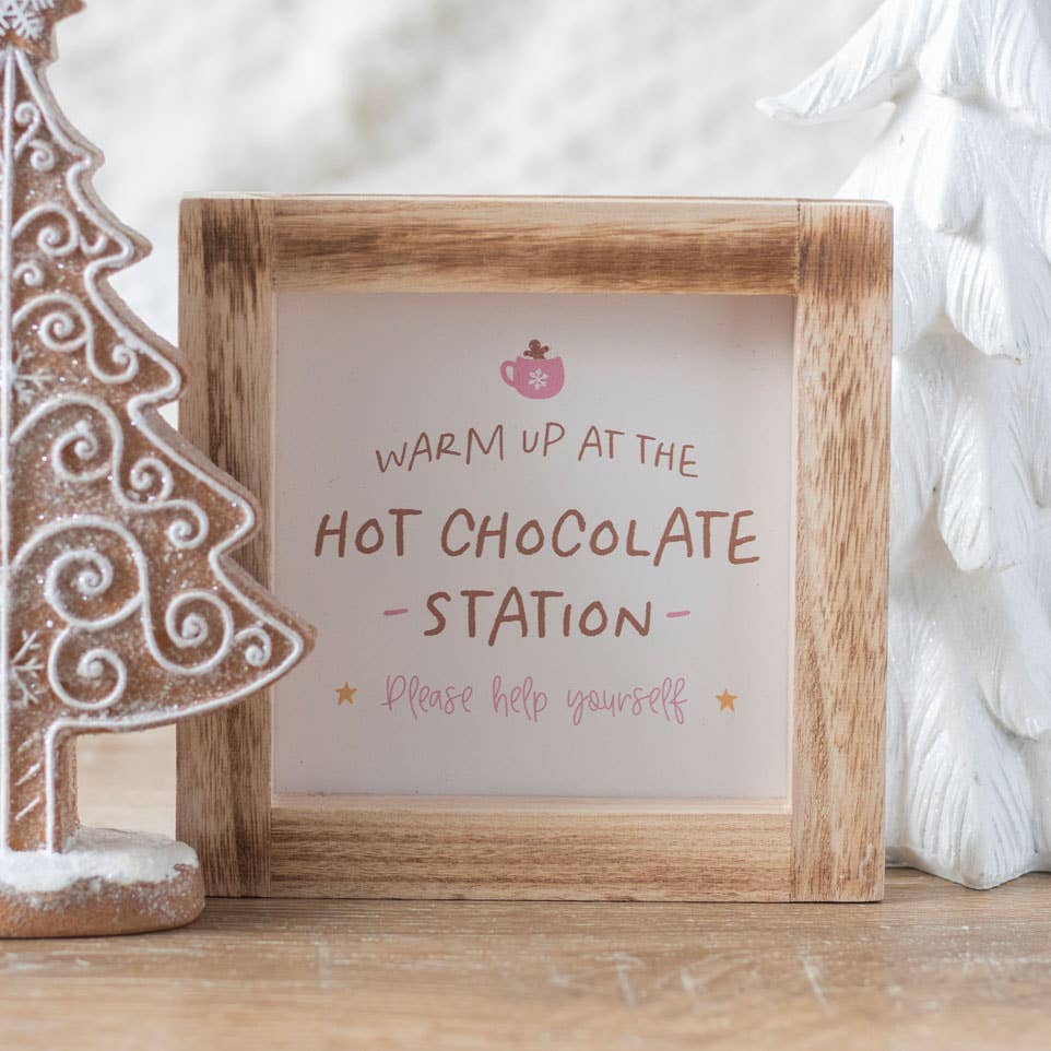 Christmas Hot Chocolate Station Wooden Frame Sign (7330222342210)