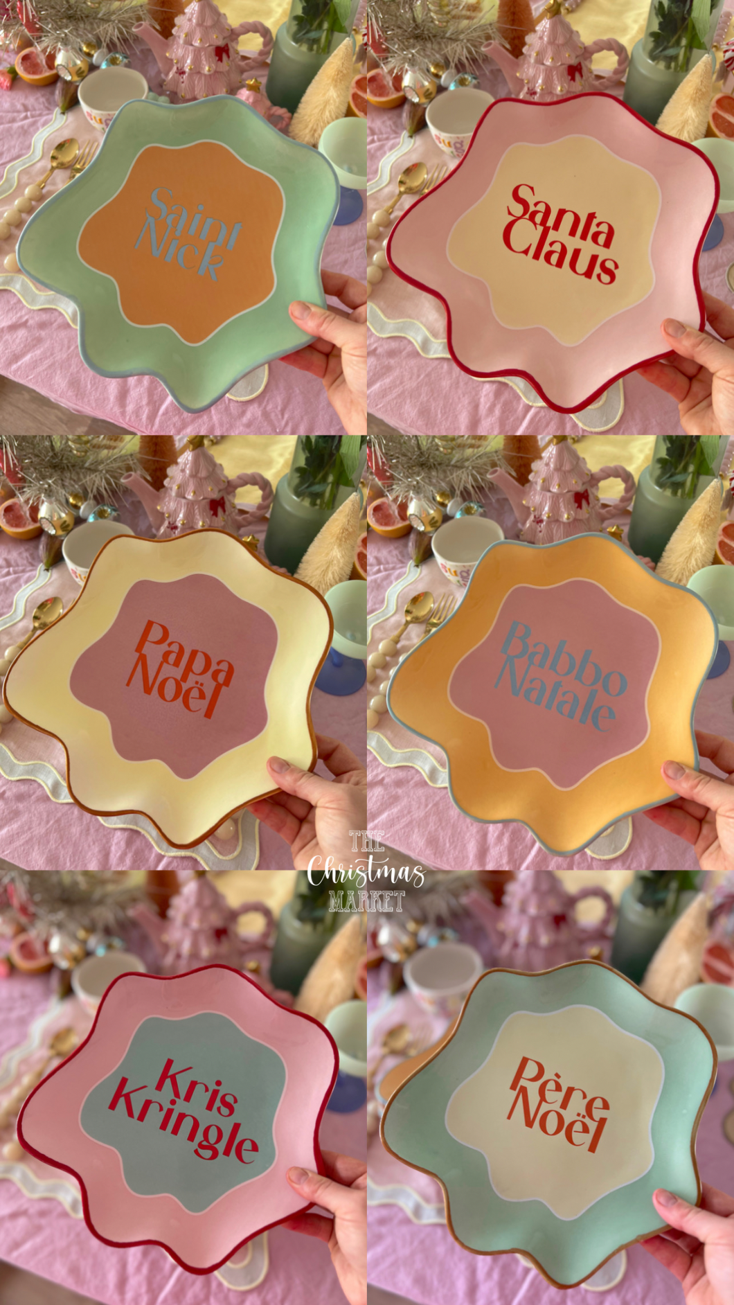 Names of Santa Plates Set of 6 - PRE ORDER (6928083550274)