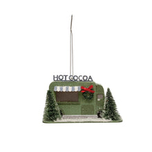 Load image into Gallery viewer, Paper Hot Cocoa Truck in Winter Scene Ornament w/ LED Light (7374743896130)