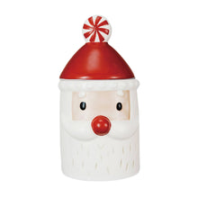 Load image into Gallery viewer, Hand-Painted Ceramic Santa Shaped Cookie Jar w/ Lid, Red &amp; White (7374746091586)