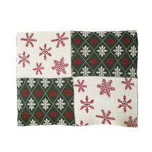 Load image into Gallery viewer, Cotton Knit Throw w/ Snowflake Patterns, Multi Color (7374747598914)