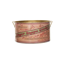 Load image into Gallery viewer, Embossed Metal Container w/ Handles “Portland Ginger Snaps Cookies...” (7374754086978)