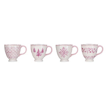 Load image into Gallery viewer, Stoneware Teacup w/ Holiday Image &amp; Scalloped Rim, 4 Styles (7374756544578)