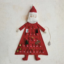 Load image into Gallery viewer, Fabric Santa Advent Calendar w/ 24 Pockets &amp; Tree, Red &amp; White (7374757003330)