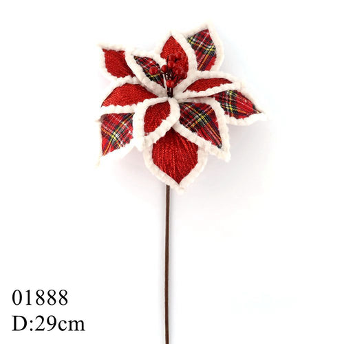 01888 - Christmas Tartan Frosted Poinsettia (6683581055042)