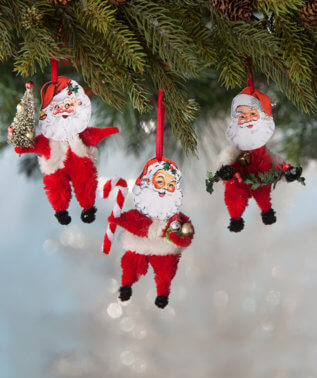 LO8198 - Chenille Santa Ornament Set (4671580045378)