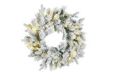 Load image into Gallery viewer, 61cmD Snowy Wesley LED Christmas Wreath (6664900804674)