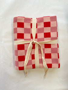 Red Pink Gingham Blanket - PRE ORDER (6903566794818)