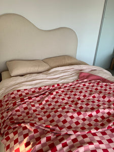 Red Pink Gingham Blanket - PRE ORDER (6903566794818)