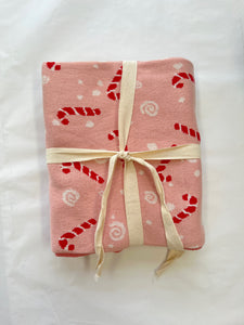 Pink Candy Cane Blanket - PRE ORDER (6903566401602)