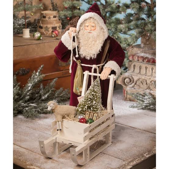 TD9023 - Victorian Santa with Sled of Toys (6715049443394)